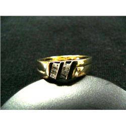 Diamond men's ring, 14K yellow gold, baguette cut, approx. .13 carats, clarity I2, color H, estimate