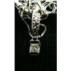 Image 1 : Diamond pendant and chain, 14K white gold, emerald cut, approx. .15 carats, clarity VS2-SI2, color I