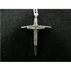 Diamond pendant and chain, 14K white gold, round cut, approx. .25 carats, clarity SI2-I1, color H-I,