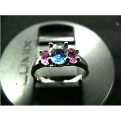 Ceylon Sapphire lady's ring, 14K white gold, sapphire, oval, faceted, approx. 1 carat, transparent m
