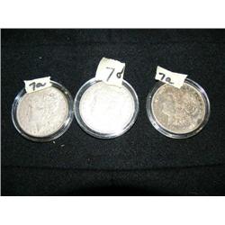CHOICE on 2: 3 silver dollars: 1890 - Philadelphia, 1921 - Philadelphia, 1887 - Philadelphia (154)