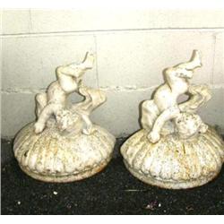 Lot of 2 approx. 1'3" white cast iron angel wall sconces (1)