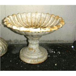 Approx. 1' white cast iron urn (1)