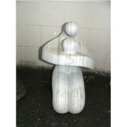 Mother and child stone sculpture, approx. 1' 6" (1)
