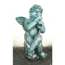 Cast iron sitting angle playing a horn approx. 2.5' (1)