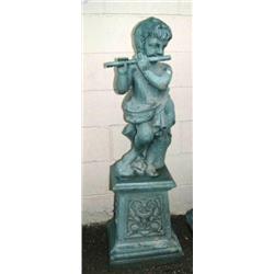 CHOICE on 4 cast iron children playing instruments: flute (1)