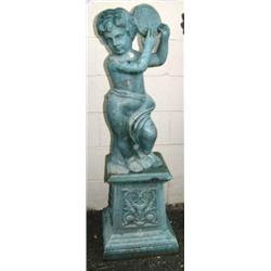 CHOICE on 4 cast iron children playing instruments: drum (1)