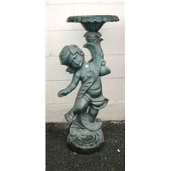 CHOICE on 2: Approx. 3' angel holding flower shaped urn - cast iron (1)