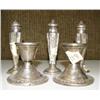 Image 1 : Lot of 5: 2 silver candle stick holders and three salt and pepper shakers (2)