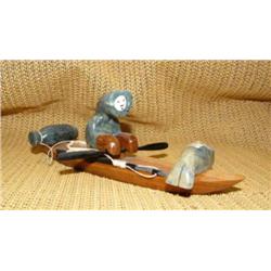 Wood and soapstone kayaker by Lenwood Saccheus of Elim, AK (204)