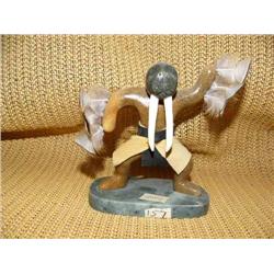Soapstone dancer with walrus mask by Bowham Kealiner of Nome, AK (204)