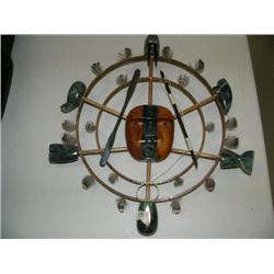 Wood, soapstone, baleen and feather spirit mask by Lenwood Saccheus of Elim, AK (204)