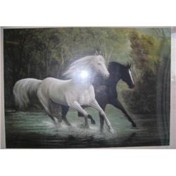 Shrink wrapped and matted print of 2 horse by Harris Russ (2)