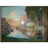 Image 1 : Framed original of garden and river scene (2)