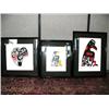 Image 1 : Lot of 3 original Tlingit style figures, framed and matted (2)