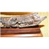 Image 3 : CHOICE on 2: fossilized ivory relief carvings on wood base: 4 wolves (2)