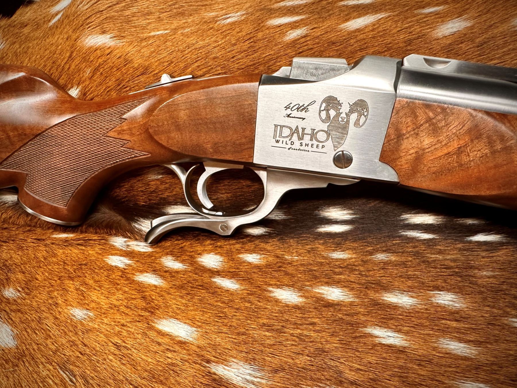 Custom Ruger Number 1 Rifles Ruger No. 1 Sporter 300 PRC with Custom 40th Anniversary Engraving by ...