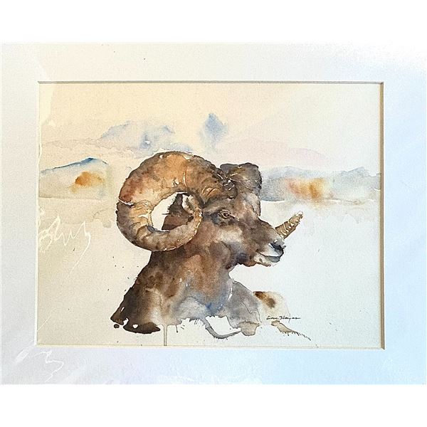 Bighorn II Watercolor Bighorn Ram by Dave Hayes.
