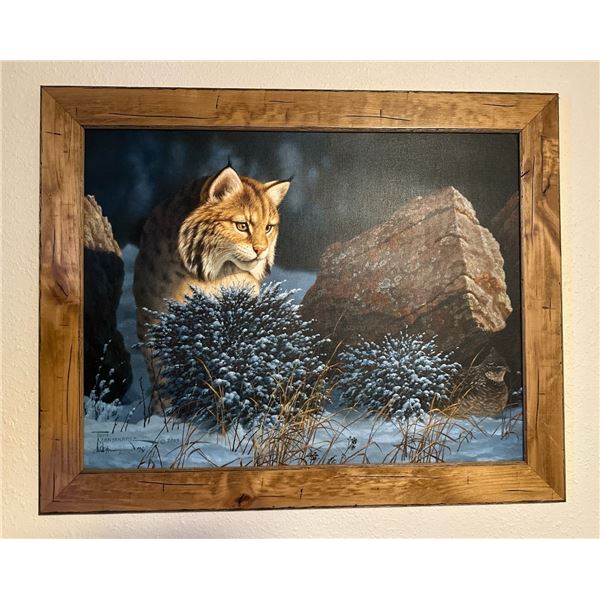 Grousin`Around Bobcat Print by Tom Mansanarez 83/95