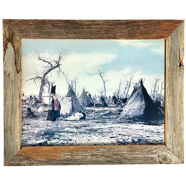 Framed 'Spotted Eagle's Sioux Village, Tongue River, MI 1879