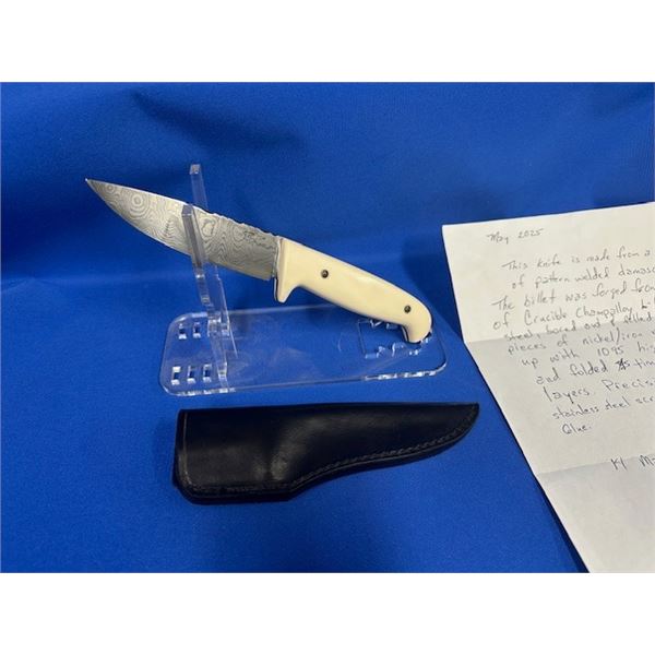 Howard Clark Damascus Knife with Sheath