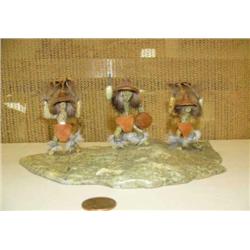 Group of 3 soapstone dancers on soapstone by Patrick Sowle (2)