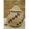 Image 1 : 7" basket with red and green design by Flora Wassillie from Togiak, AK (2)
