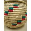 Image 2 : 7" basket with red and green design by Flora Wassillie from Togiak, AK (2)