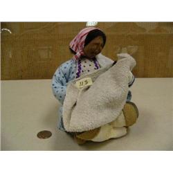 8" wood faced doll (195)