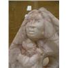 Image 2 : Pink alabaster carving 10" tall of mother and child (158)