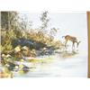 Image 4 : Original acrylic painting by Al Koenig from Hudson, OH of deer, "Quiet Waters" done in 1979 (158)