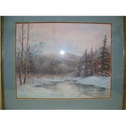 Original pastel by Jean Matyas 1985 matted and framed 15"x19" (2)