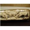 Image 3 : 13" relief carved mammoth bark ivory group of 4 howling wolves - imported stock #M005 (2)