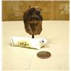 Image 1 : Relief carved mammoth ivory bear, fish and Indian face mounted on white ivory seal 3" (2)