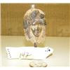 Image 2 : Relief carved mammoth ivory bear, fish and Indian face mounted on white ivory seal 3" (2)