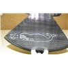 Image 3 : Baleen ulu with scrimshawed whale on ivory stand by Robert Crumley (2)