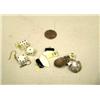 Image 1 : Lot of 3 pairs of earrings: sterling silver Tlingit bears, ivory dice, and ivory and baleen Ulus (2)
