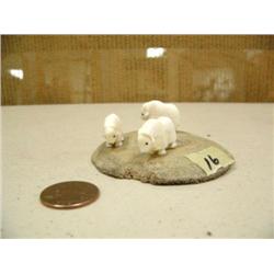 3 ivory musk ox by Robert Kokuluk mounted on whale disk (2)