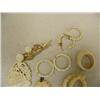 Image 5 : Lot of: 1 scrimshawed ivory pendant, 4 ivory pendant, 3 ivory rings, 3 pair ivory earrings, ivory ro