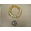 Image 2 : Ornately carved floral design ivory bracelet (196)