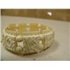 Image 3 : Ornately carved floral design ivory bracelet (196)