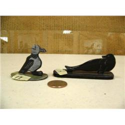 2" baleen puffin, scrimshawed, 4" baleen seal by Robert Crumley (2)