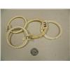 Image 2 : Lot of 5 ivory bangle bracelets, 2 ornately carved (196)