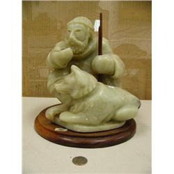 Soapstone man with dog by Sergey Byazlov (25)