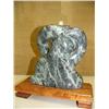 Image 2 : Soapstone carving on wood base 11" tall of whale and man intertwined (25)