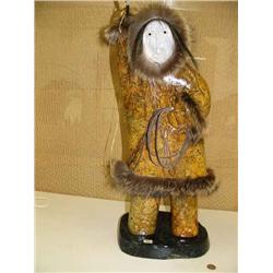 Magnificent 27" soapstone hunter by Michael Scott (2)