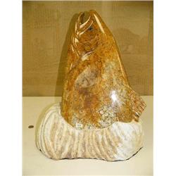 Outstanding 21" soapstone jumping salmon by Michael Scott (2)