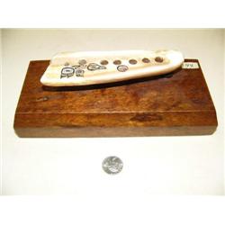 7" sled runner artifact, Tlingit style bear mounted on wood base retail price $1250 (2)