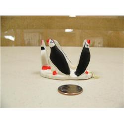 2" tall group of 4 ivory puffins by mark Seeganna #229F (2)