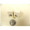 Image 3 : Circa 1950 pair of scrimshawed ivory salt and pepper shakers by Walluk ? (2)